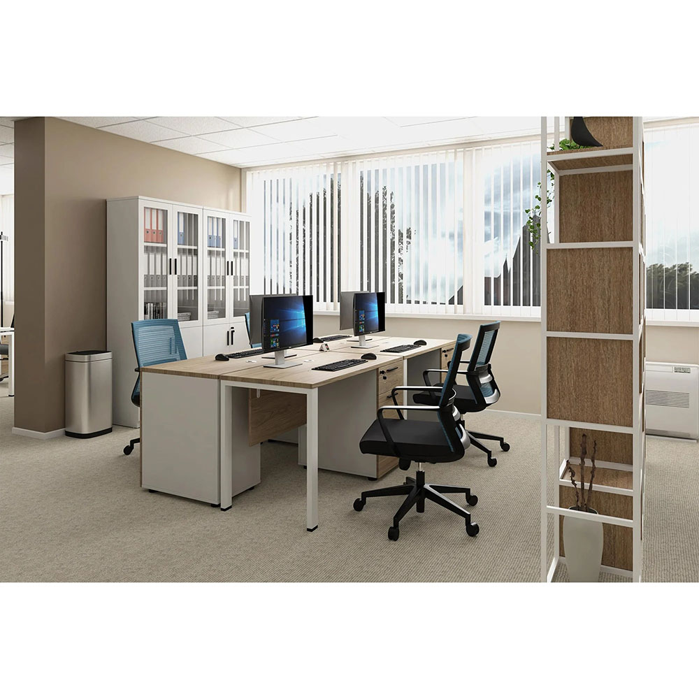 Офис бюро с контейнер Monaco 120/60/75h см бряст-бяло